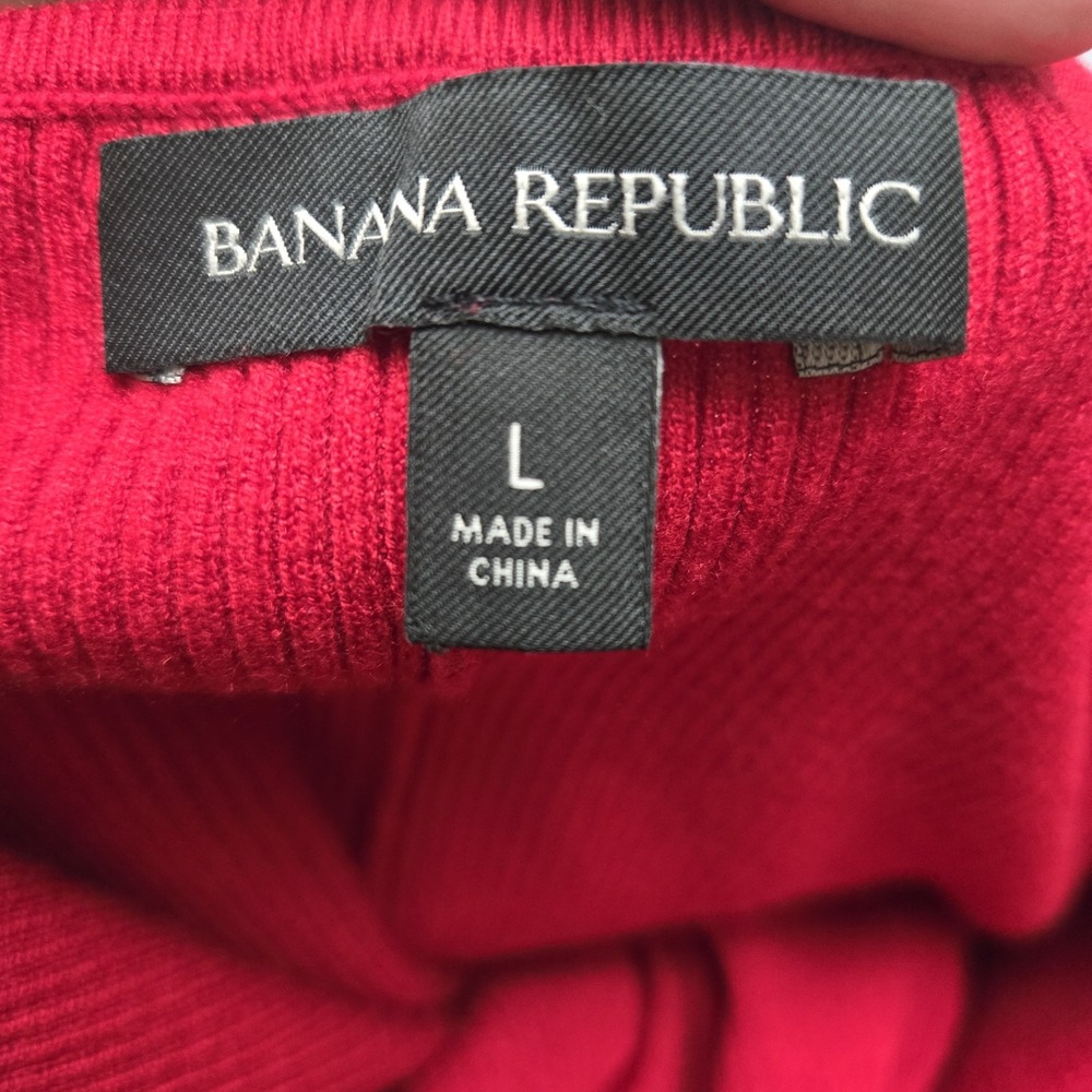 Banana Republic Lenzing Ecovero Serene Sweater Dress Large Red Ribbed Date Night - Picture 9 of 16